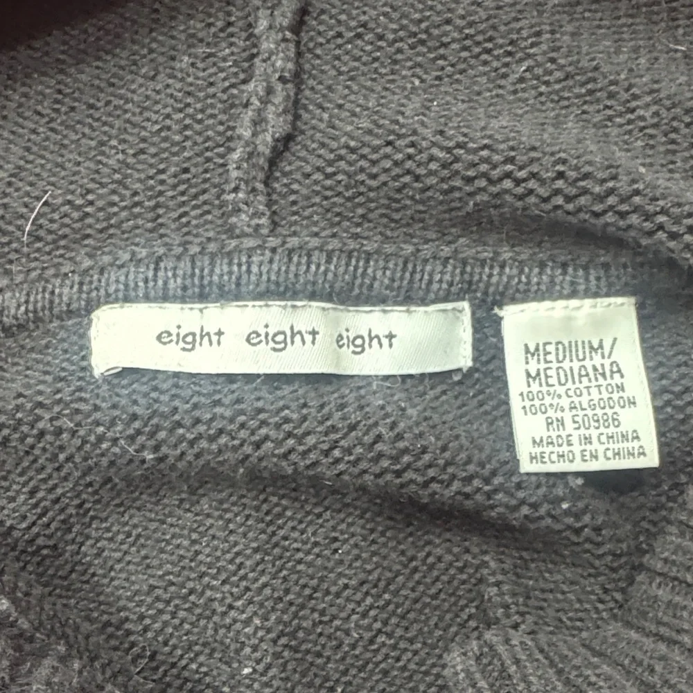 Eight Eight Eight Men's Black Button-Up Hooded Sweater